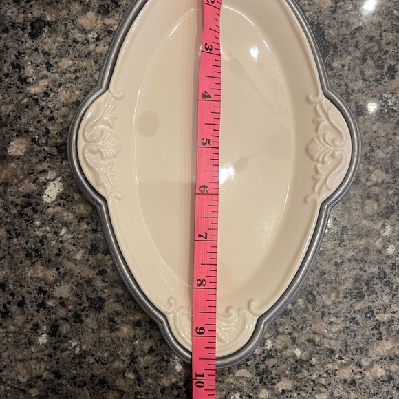 Lenox Cream and Gray Decorative Platter - Picture 5 of 6